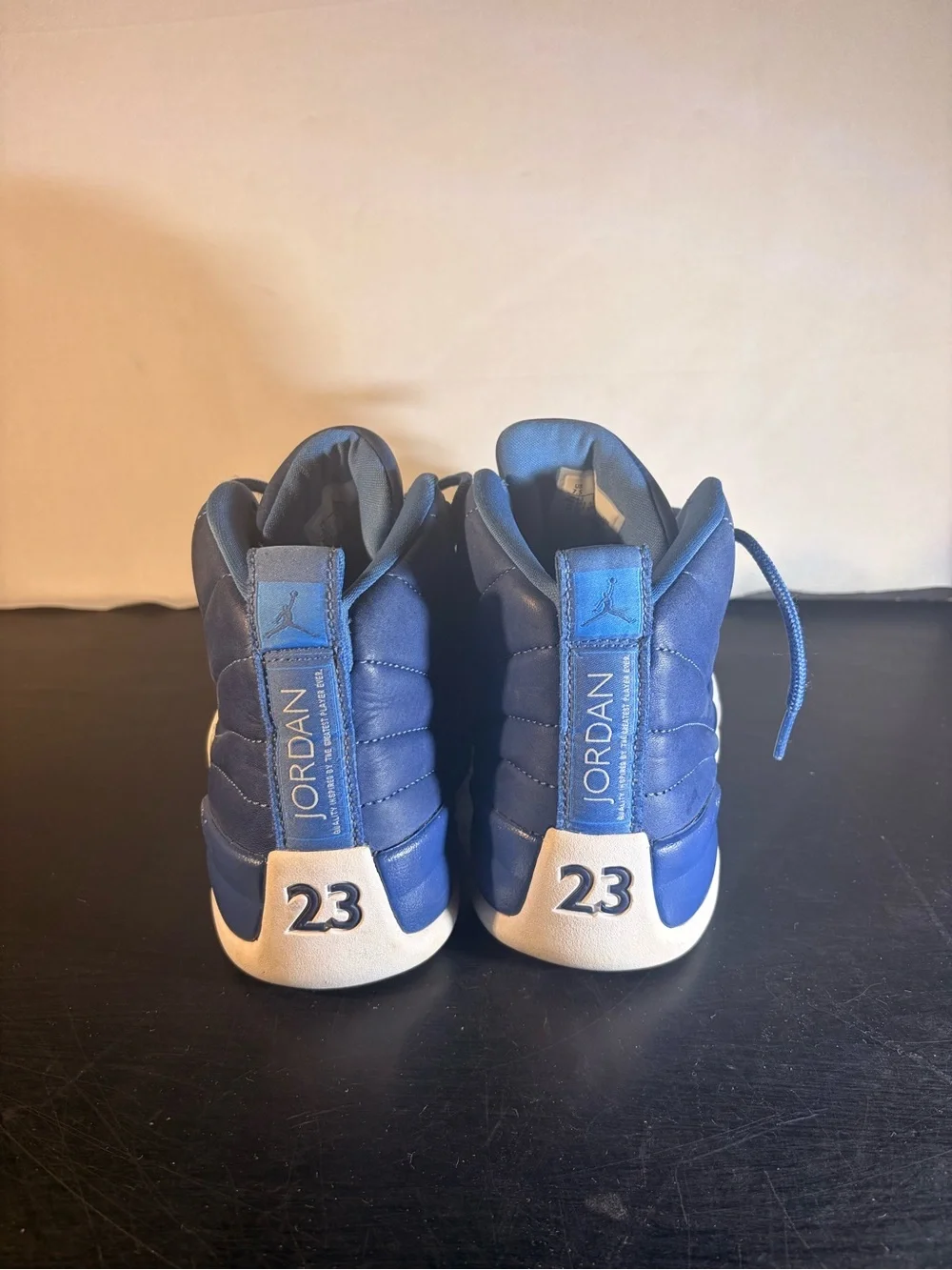 Jump Men's Jordan 12 High-Top Sneakers — Navy & White